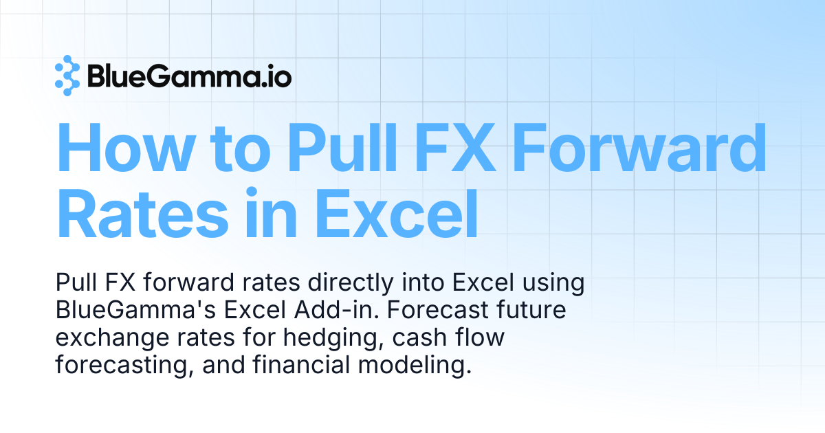 How to Pull FX Forward Rates in Excel | BlueGamma Documentation