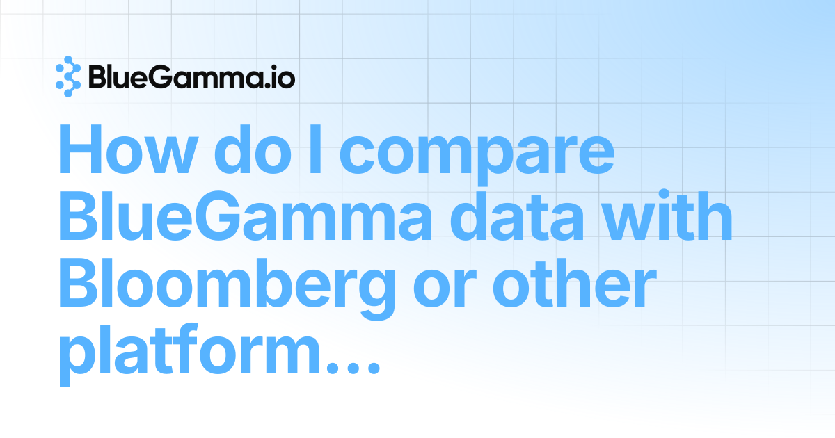 Validating BlueGamma API Data Against Bloomberg or Other Platforms ...
